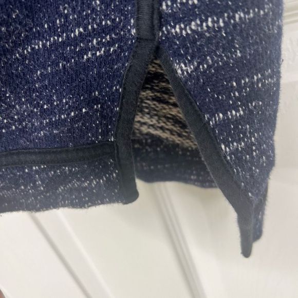 Madewell Navy Marled Thick Knit Short Sleeve Shift Sweater Dress Size Small - Picture 8 of 10